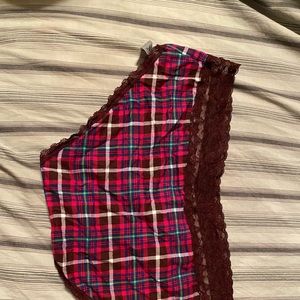 Aerie Maroon plaid boy short panties